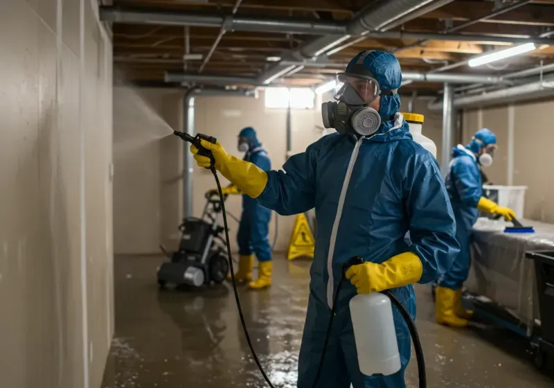 Basement Sanitization and Antimicrobial Treatment process in Barling, AR