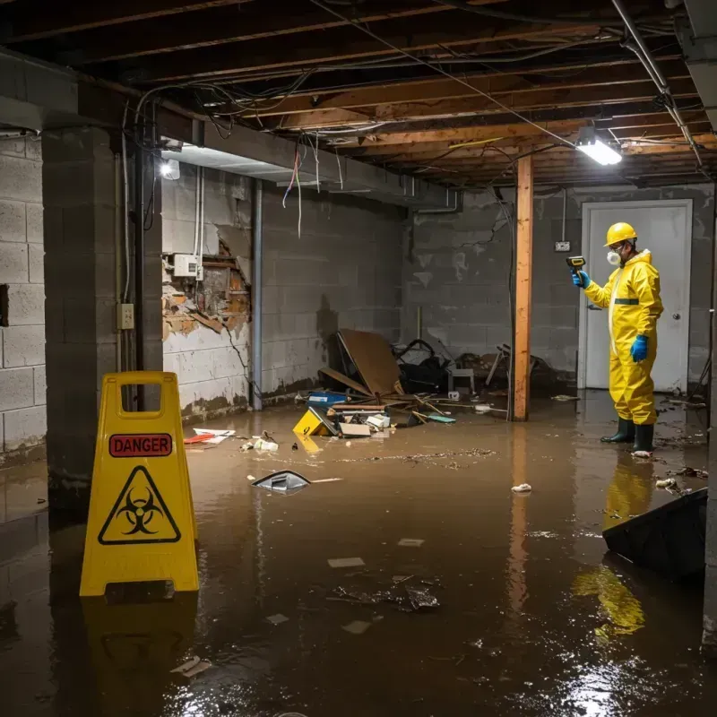 Flooded Basement Electrical Hazard in Barling, AR Property