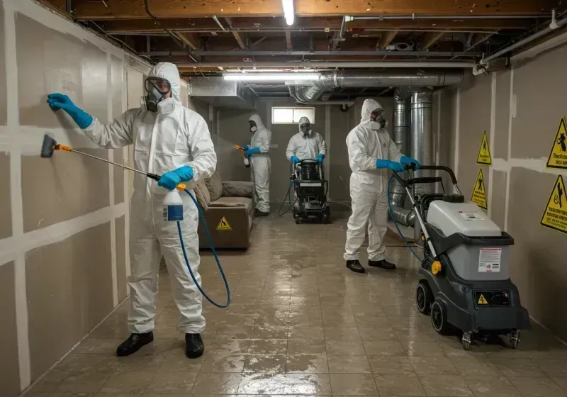 Basement Moisture Removal and Structural Drying process in Barling, AR